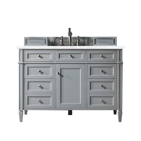 James Martin Vanities Brittany 48in Single Vanity, Urban Gray w/ 3 CM Arctic Fall Solid Surface Top 650-V48-UGR-3AF